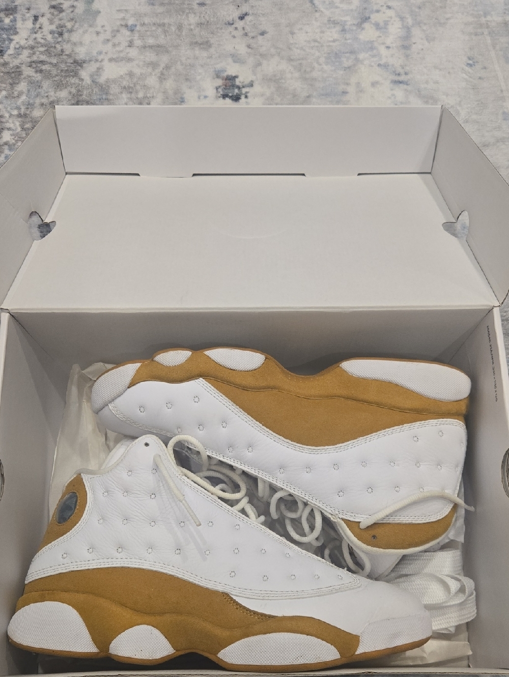 Kids White and Tan Athletic Sneakers